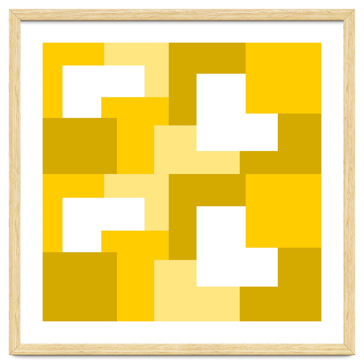 Yellow Abstract Square Tiles Pattern