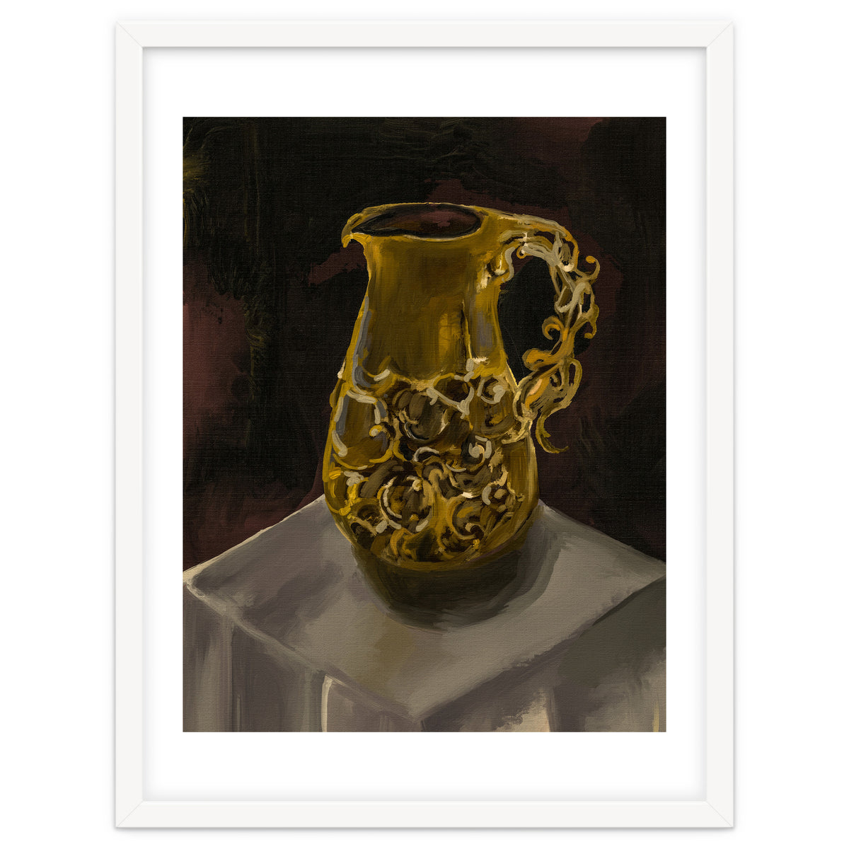 Golden Jug oil painted