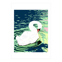 Self Reliance, Swan Birds Painting, Self Esteem Self Love Positivity, Proud Freedom Independence Wildlife Animals (Print Only)