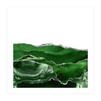Green & Silver Agate Texture 07 (Print Only)