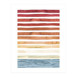 Watercolour Sunset Stripes Orange (Print Only) thumbnail