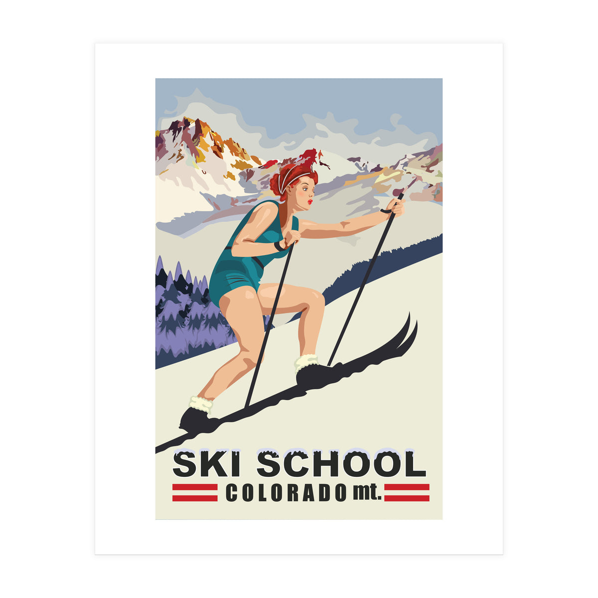 Ski School Colorado (Print Only)