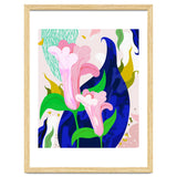Blue Leaf | Abstract Botanical Floral Painting | Eclectic Pop of Color Nature | Jungle Plants thumbnail