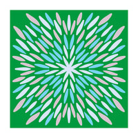 Petal Burst - green, blue, beige (Print Only)