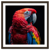 Scarlet Macaw Parrot Close Up Portrait