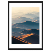 Misty Desert Mountain Range Art