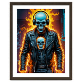 Fiery Skeleton Biker In Headphones thumbnail