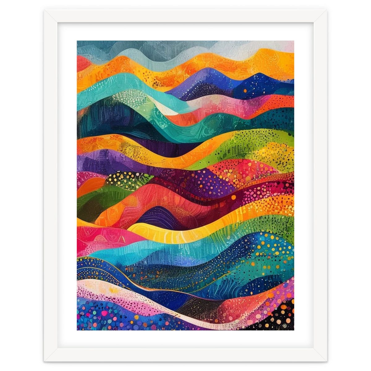 Abstract Rainbow Rolling Hills Landscape