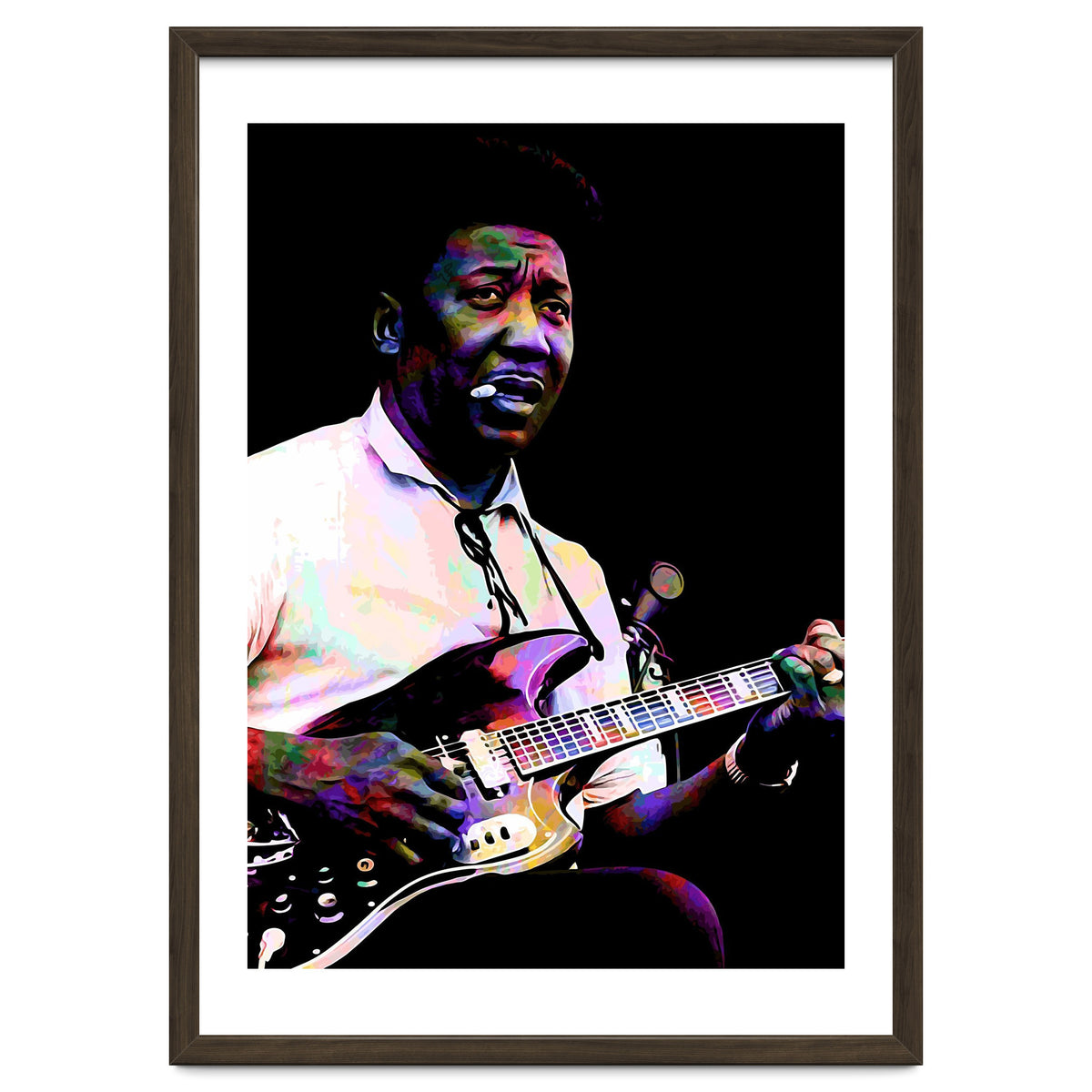 Muddy Waters American Blues Singer Legend Colorful Art