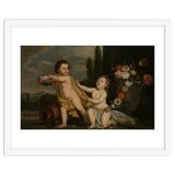 German Master (18th Century) – Two Putti with Garlands of Flowers thumbnail