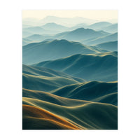 Minimalist Misty Mountain Landscape Wall Art (Print Only)