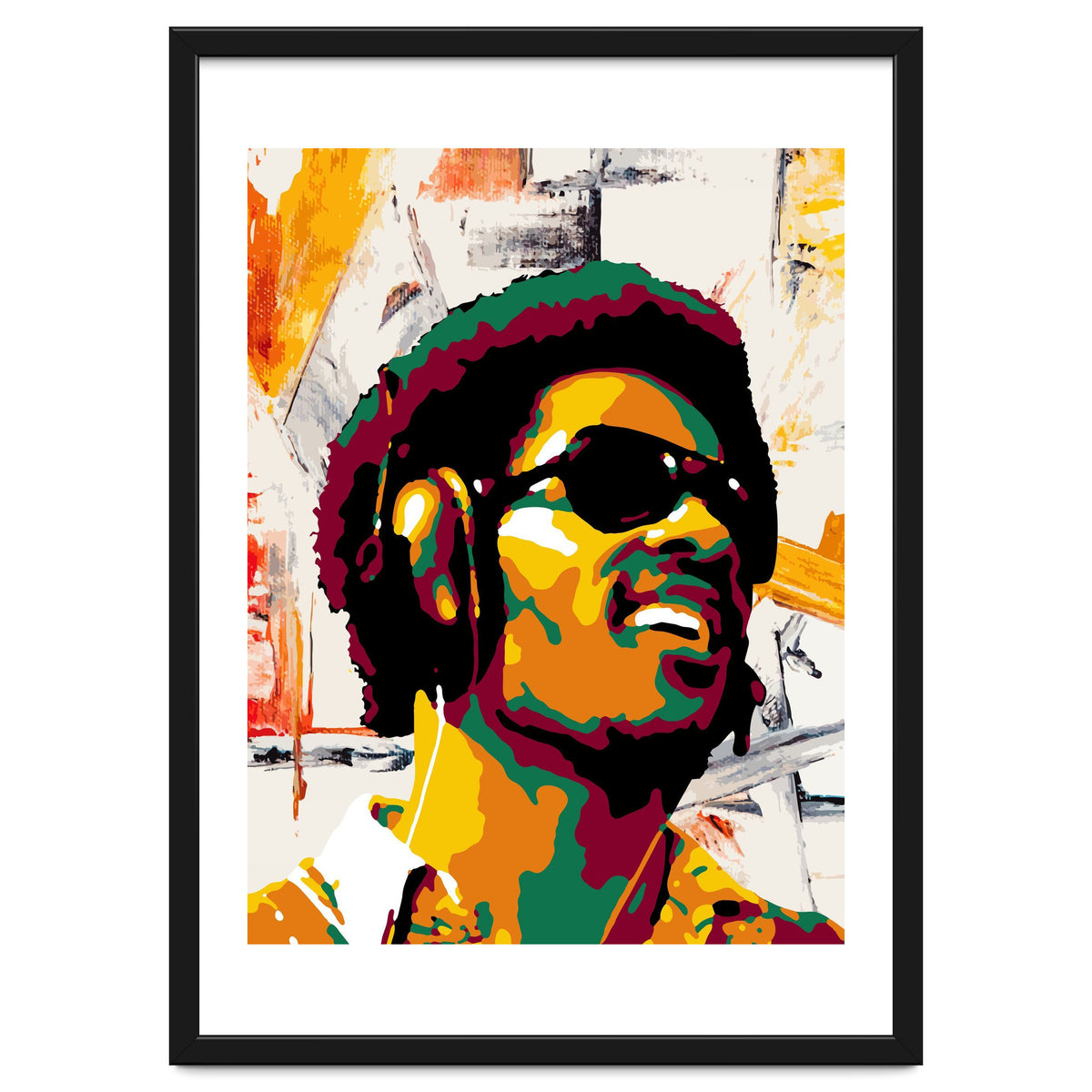 Stevie Wonder Colorful Abstract Retro Art