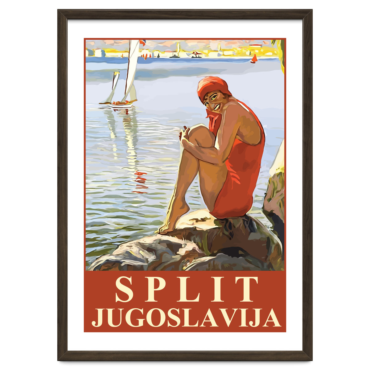 Split, Swimmer on a Rocky Coast