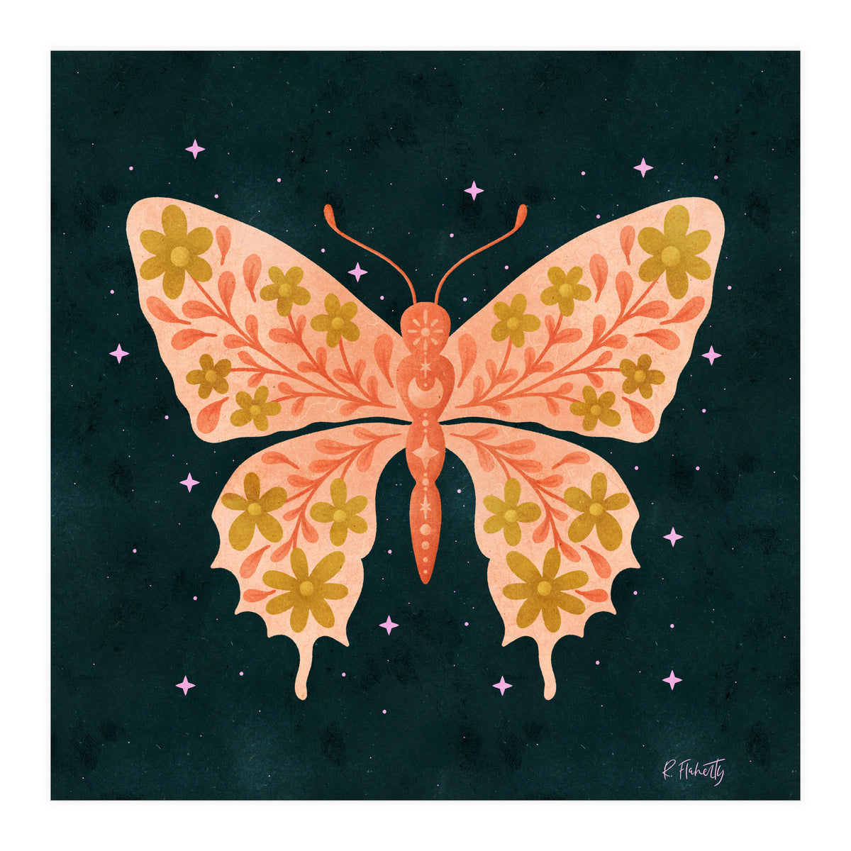 Cosmic Floral Butterfly (Print Only)