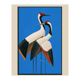 Stillness In Motion Abstract Cranes In Blue (Print Only) thumbnail