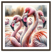 Watercolor Flamingos