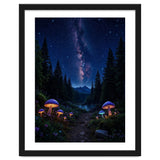 Enchanted Midnight Forest: Glowing Mushrooms and Milky Way thumbnail