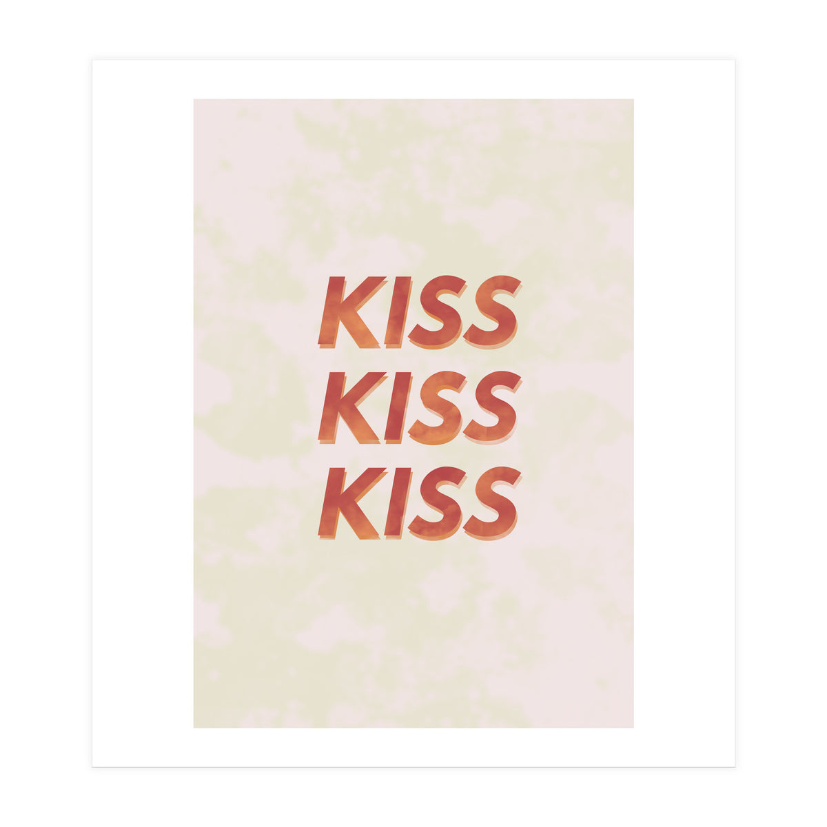 Kiss Kiss Kiss Love Typography (Print Only)