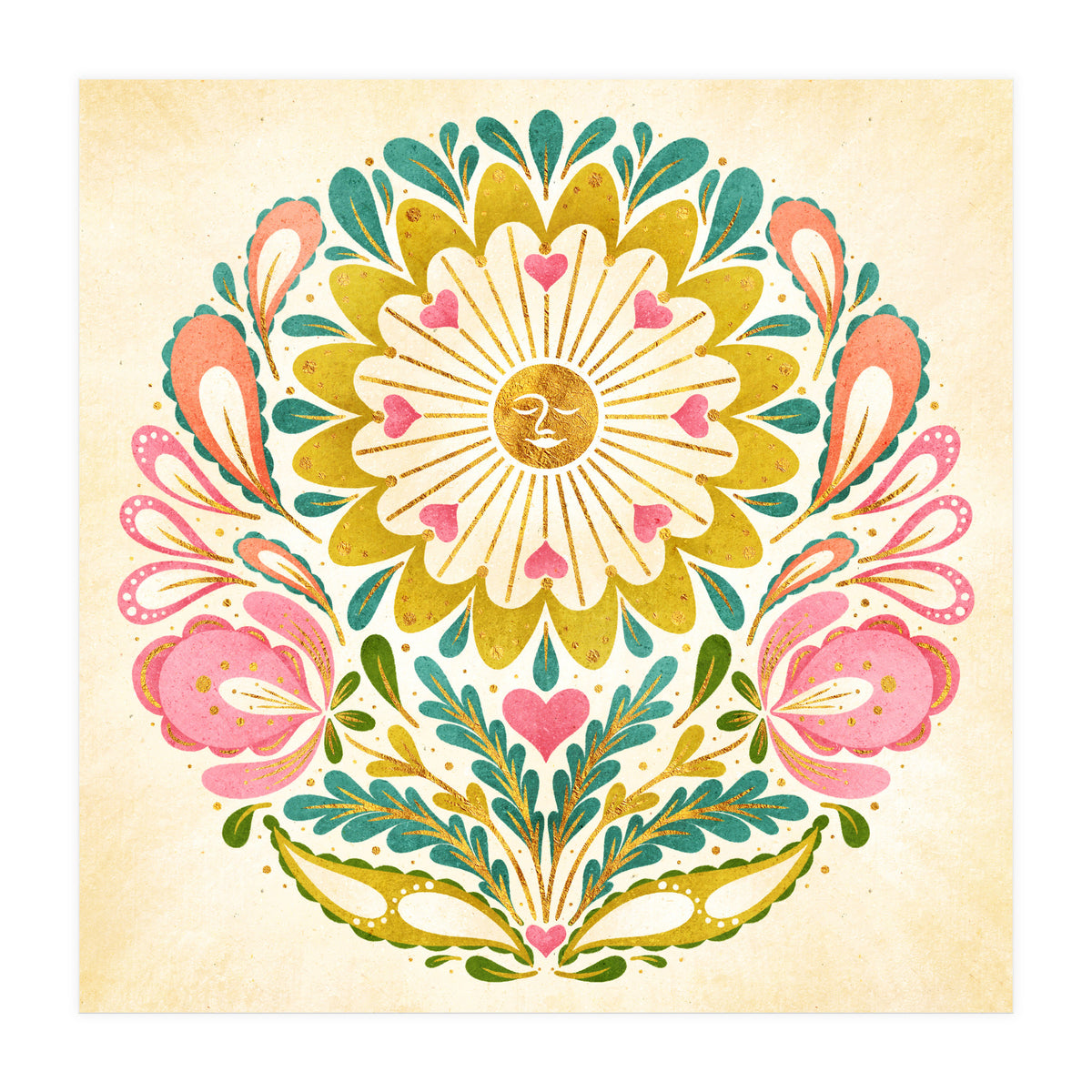 Solar Folk Art Mandala (Print Only)