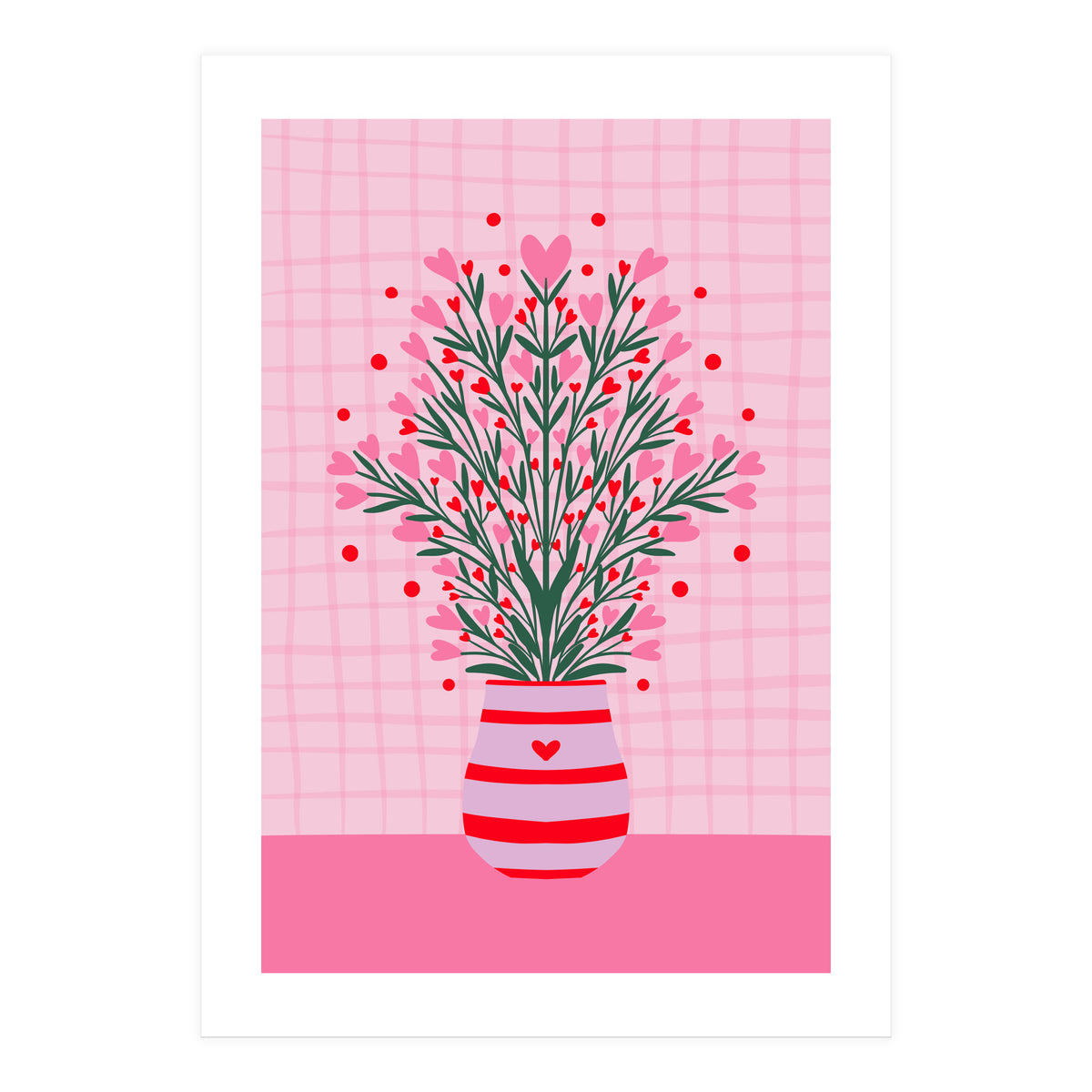 Heart Flowers Vase (Print Only)