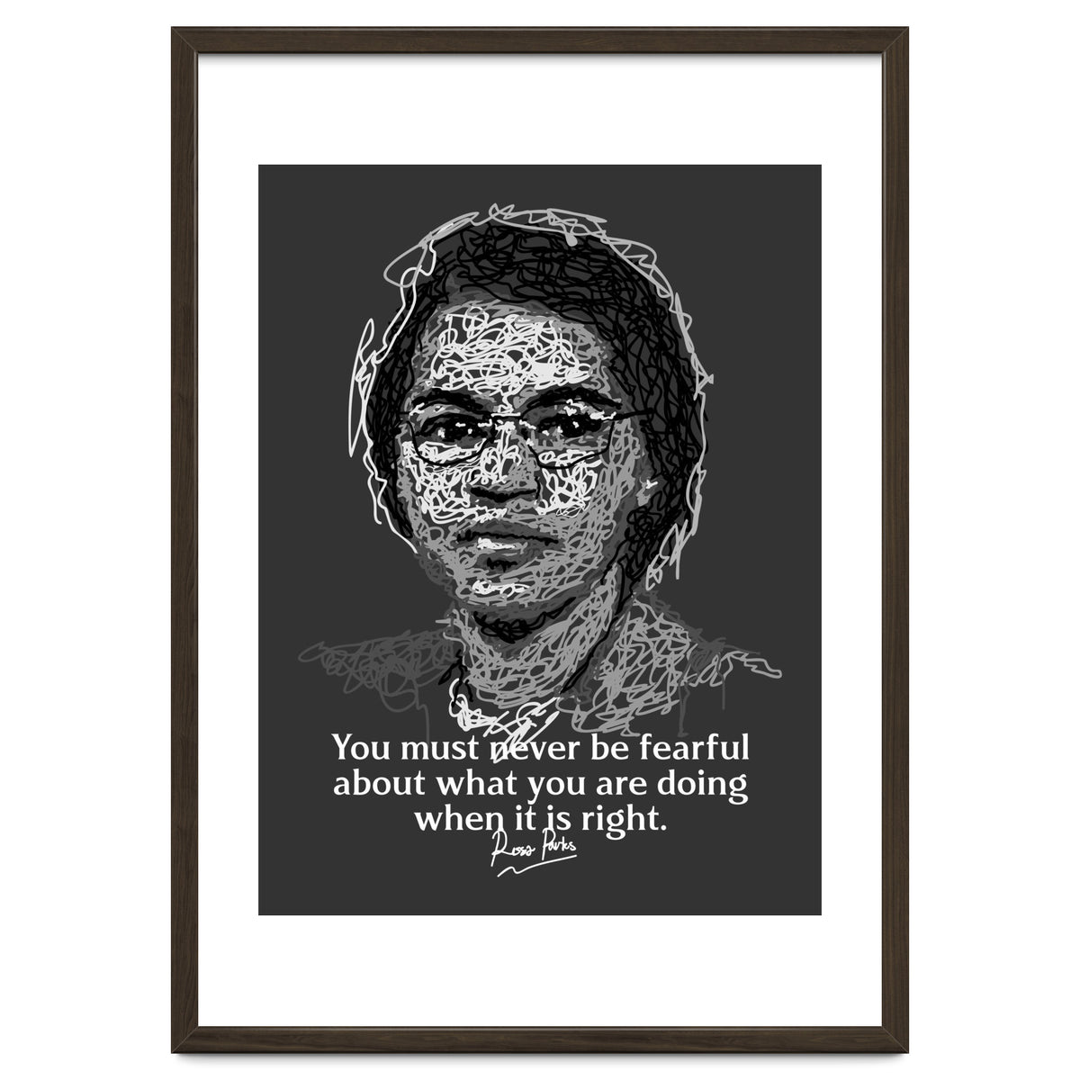 Rosa Parks  American Activist Legend in Scribble Art