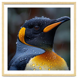 King Penguin Standing In Rain With Water Drops Nature Photography thumbnail