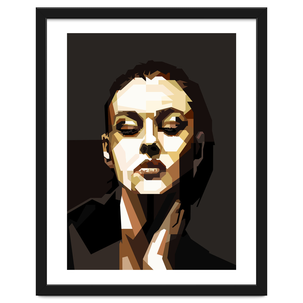 Monica Bellucci Hollywood Actress Retro Style Geometric Illustration