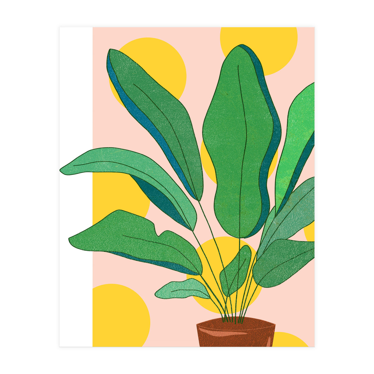 Pastel Plants Love, Botanical Nature Illustration, Gardening Blush Growth, Positive Vibes Mindset Hope (Print Only)