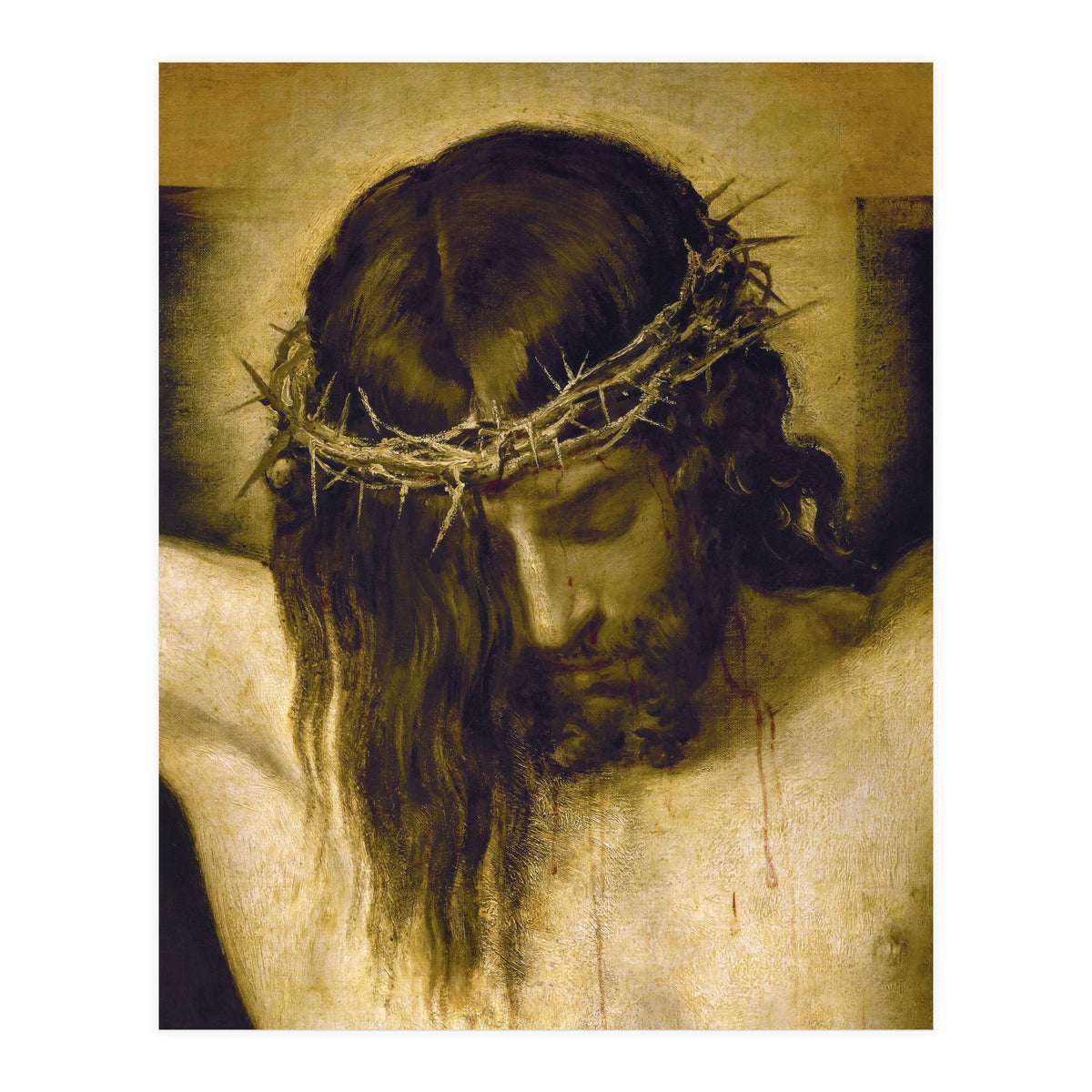 Crucified Christ (detail of the head). Cristo crucificado. Madrid, Prado museum. (Print Only)