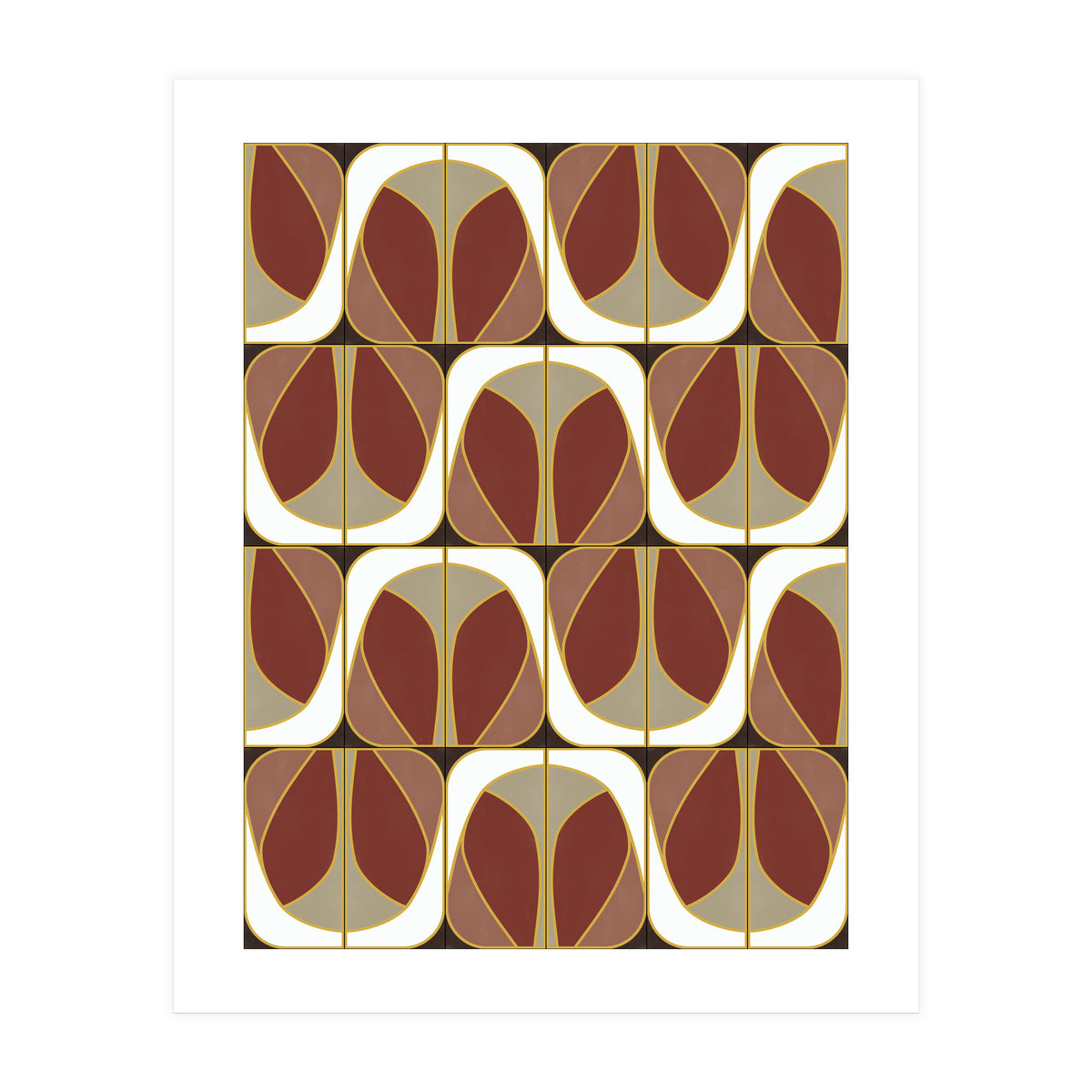 Umber Deco Mixed Tiles (Print Only)