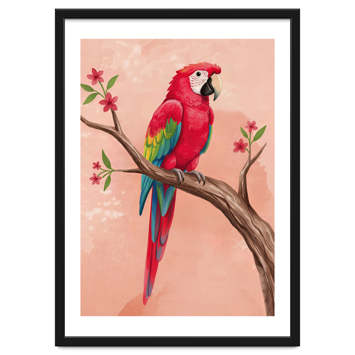 Red Macaw Parrot Bird Forest