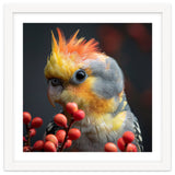 Close Up Of A Cockatiel Parrot With Orange Crest thumbnail