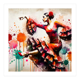 Fiery Flamenco Dancer In Motion (Print Only) thumbnail