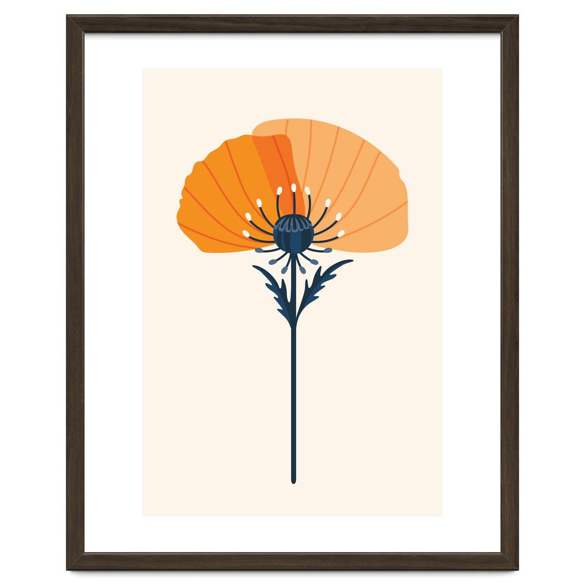 Orange Half Poppy