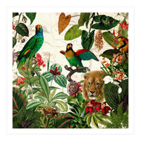 Exotic Lush Jungle And Wild Animals Landscape  (Print Only)