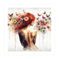 Butterfly Profile In Bloom (Print Only)