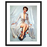 Beautiful Sexy Pinup In Posing Long White Dress thumbnail