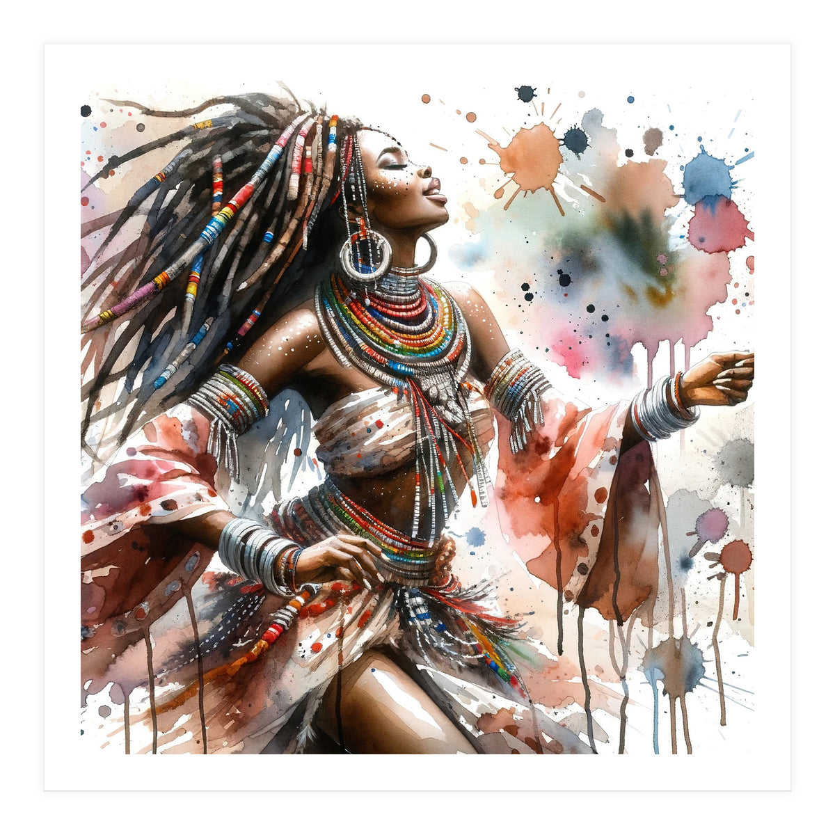 Skyward Beadwork Dancer Portrait (Print Only)
