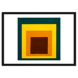 JOSEF ALBERS - HOMAGE TO THE SQUARE DARK GREEN YELLOW ORANGE BROWN thumbnail
