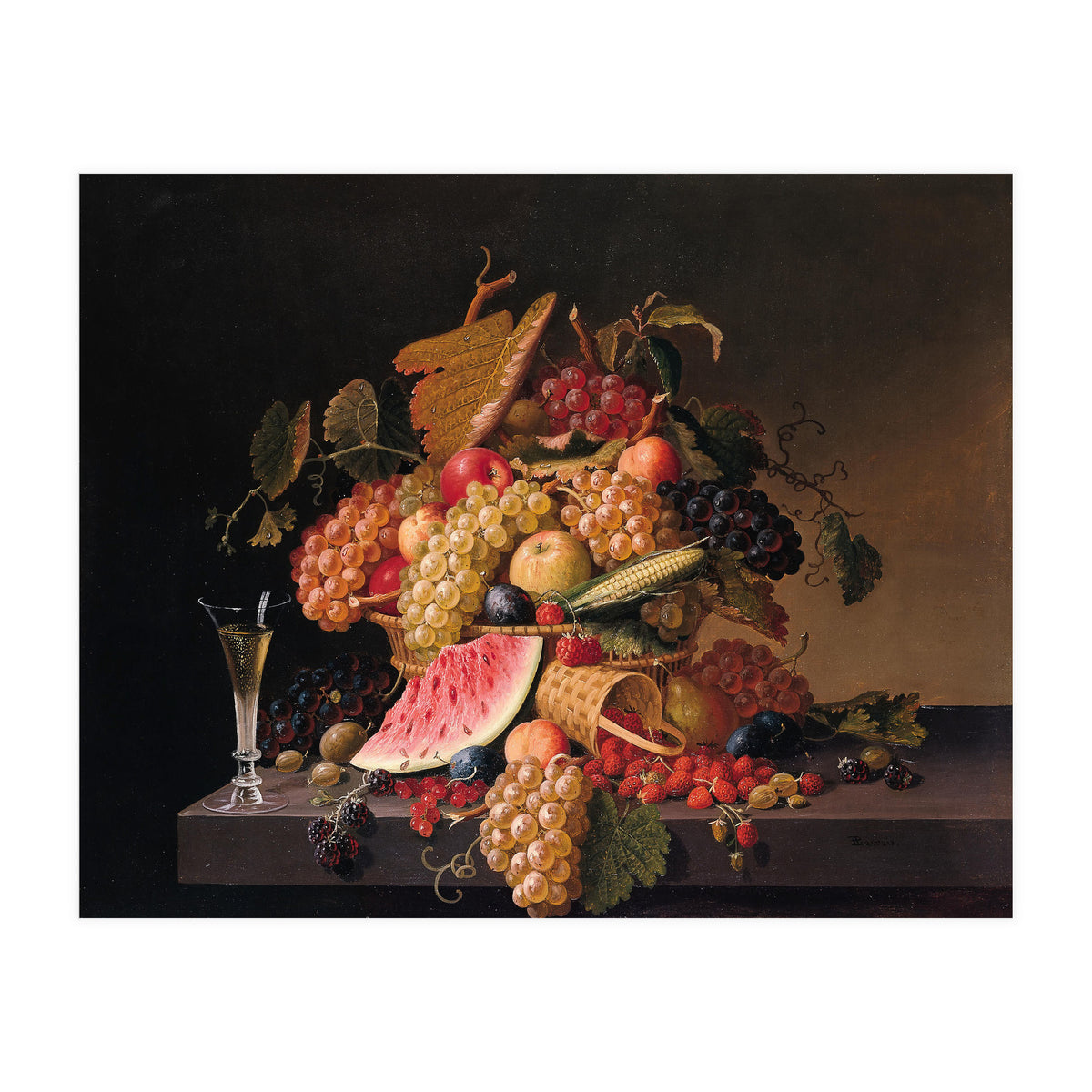 Paul Lacroix (Activo en Nueva York, entre 1855 y 1869-). The Abundance of Summer (s.f). Oil on ca... (Print Only)