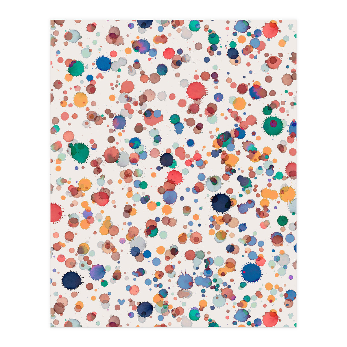 Drops Watercolor Texture Blue (Print Only)