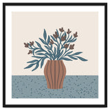 Brown Flowers in a Vase – Minimalist Floral Still Life thumbnail