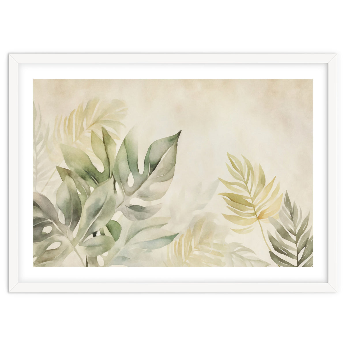 Gentle Leaf Tropical Whispers Watercolor Green