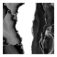 Black & Silver Agate Texture 07 (Print Only)