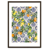 Blue Mediterranean tiles, lemons and oranges fruit thumbnail