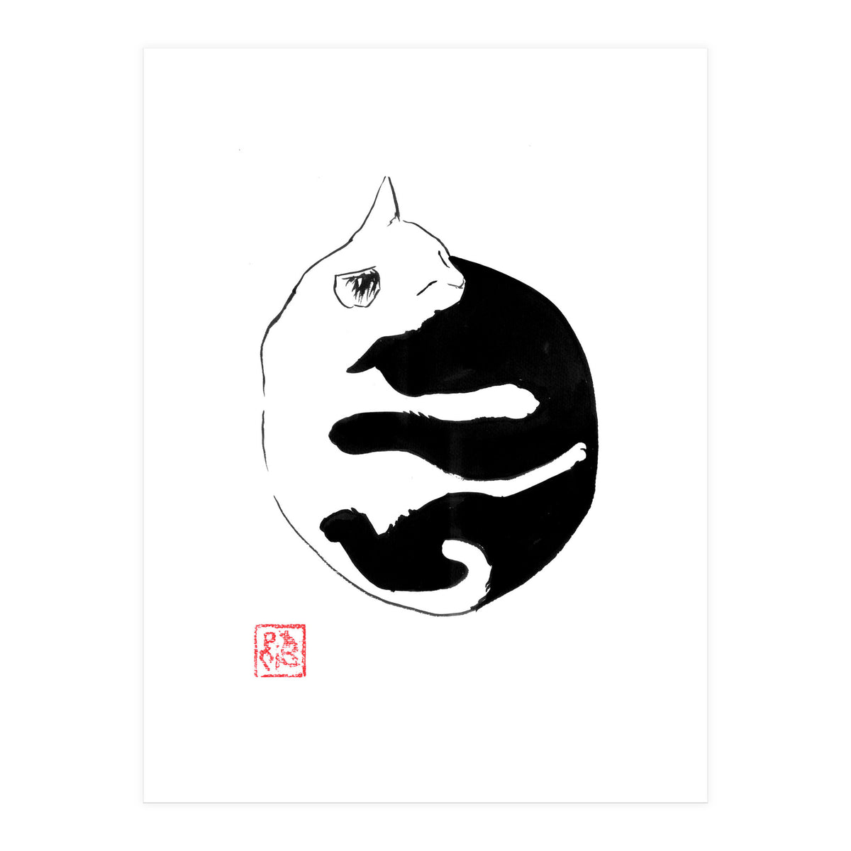 Ying yang Cat (Print Only)