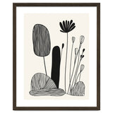 Abstract Black And White Botanical Illustration With Organic Shapes thumbnail
