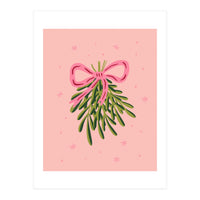 Mistletoe And Pink Bow (Print Only)