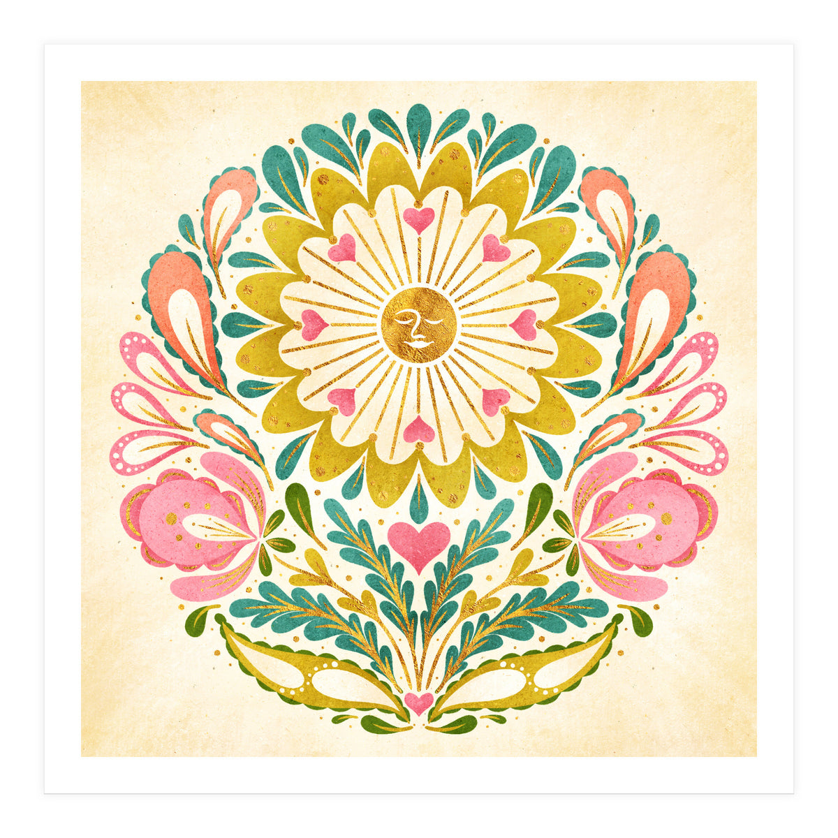 Solar Folk Art Mandala (Print Only)