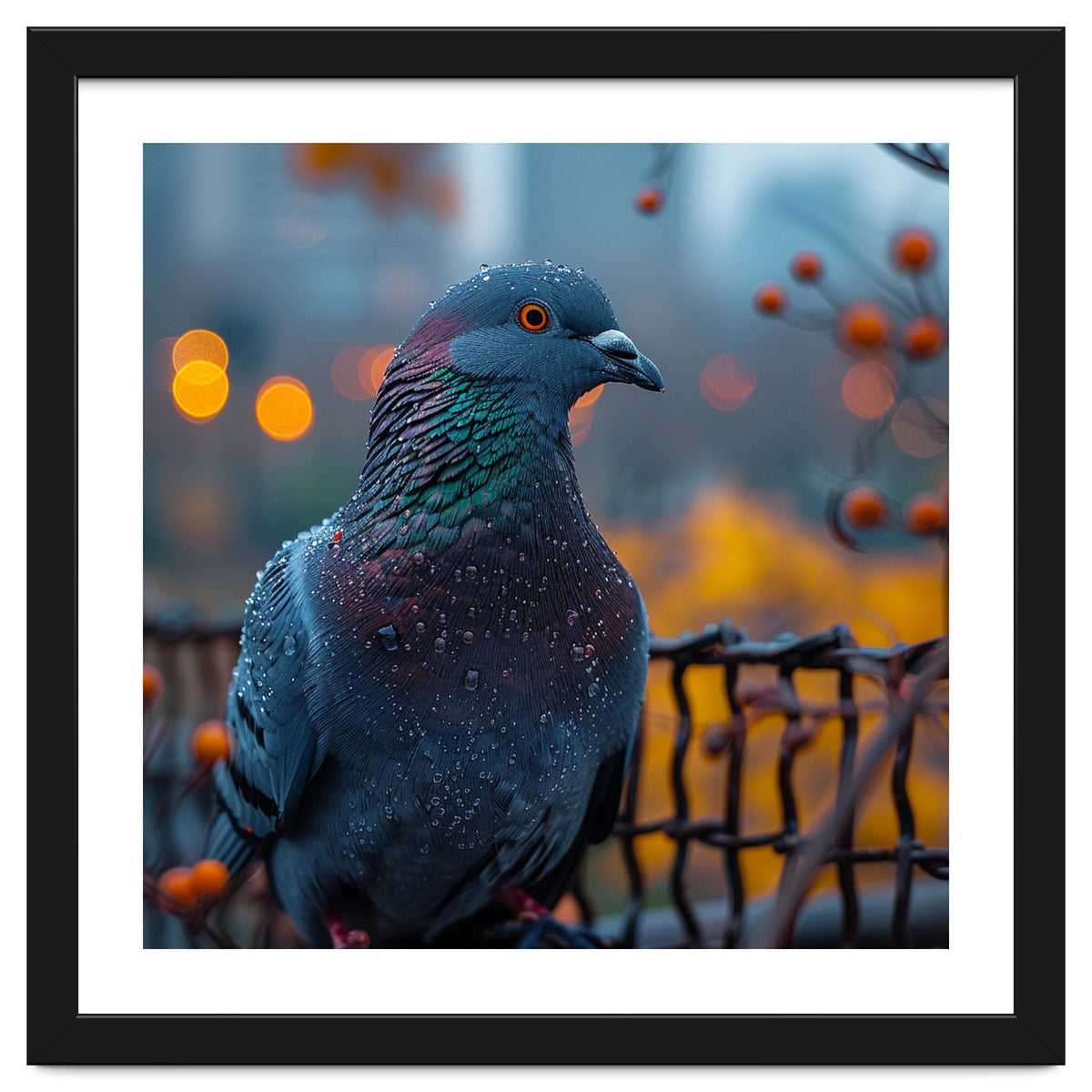 Pigeon With Water Droplets